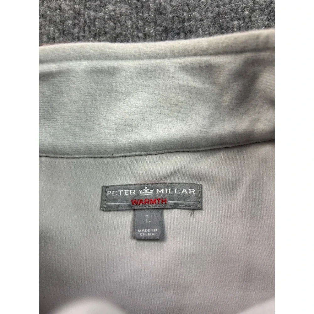 Peter Millar Warmth Vest Mens Large Brown Full Zip Fleece Sweater Knit 66292